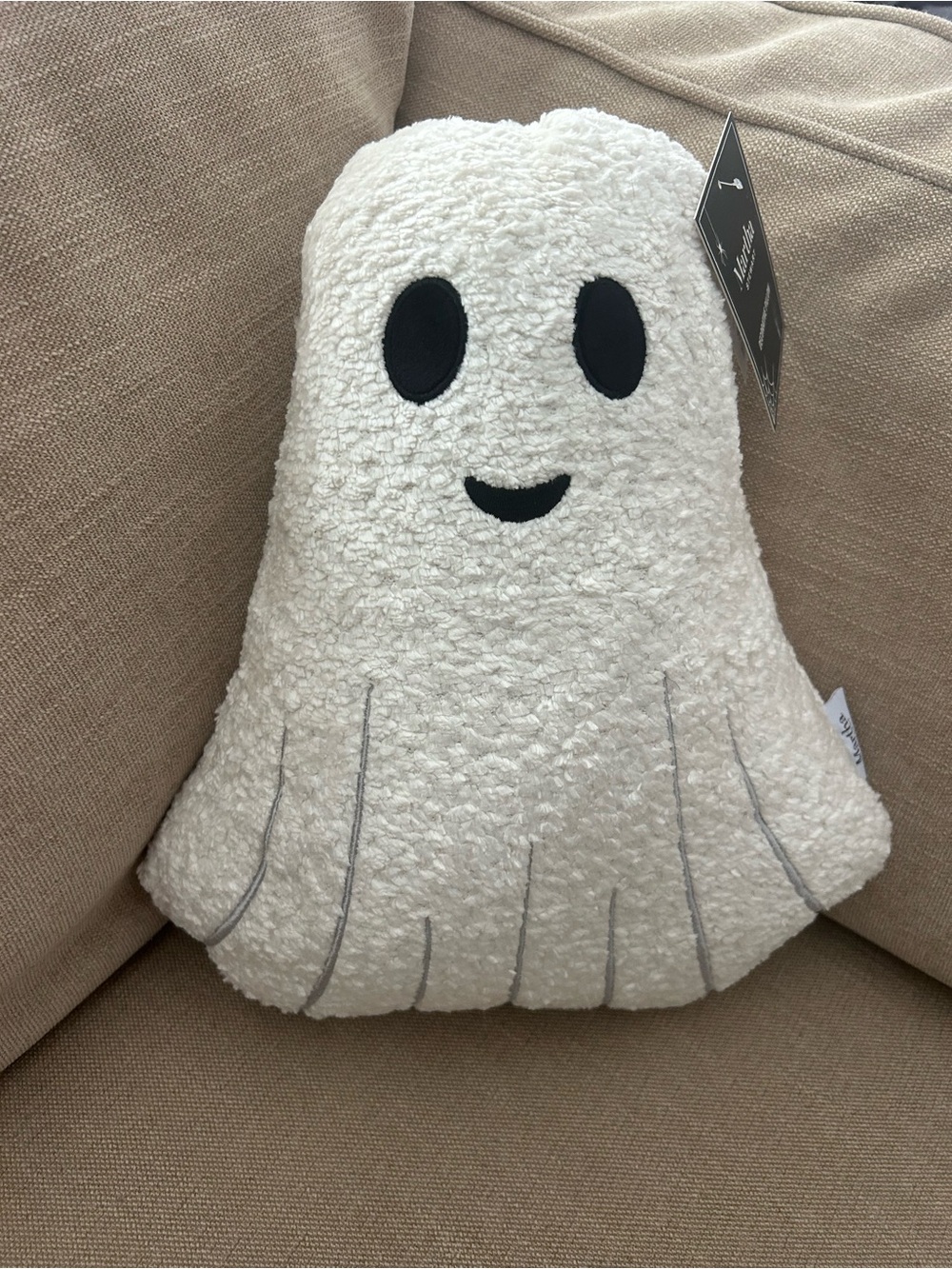 “New” Martha Stewart White Plush Ghost Accent Pillow